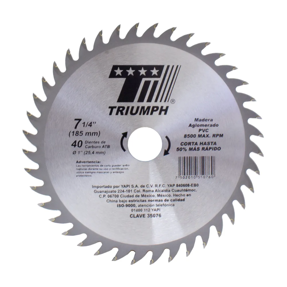 SIERRA CIRCULAR 7" 1/4" x 40 ATB MADERA, 1 PZA