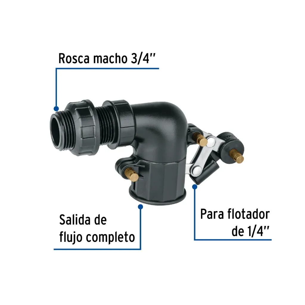 Válvula de POM, 3/4' para flotador, Foset,