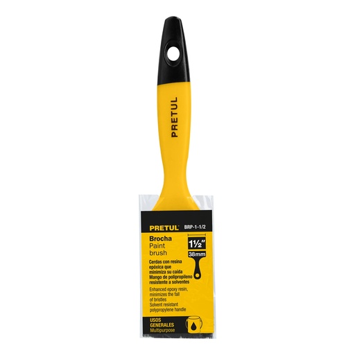 [21525-BRP-1-1/2] Brocha uso general de 1-1/2' con mango de plástico, Pretul, 