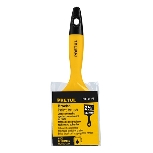 [21527-BRP-2-1/2] Brocha uso general de 2-1/2' con mango de plástico, Pretul, 