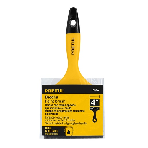 [21529-BRP-4] Brocha uso general de 4' con mango de plástico, Pretul, 