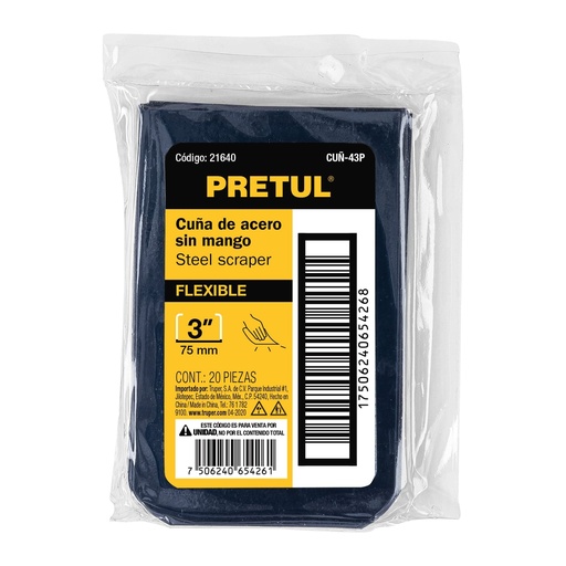 [21640-CU—-43P] Cuña de 4' x 3' sin mango, Pretul