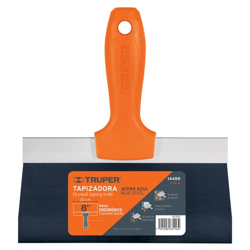 [14459-ETA-8] Espátula tapizadora de 8' acero al medio carbono, Truper, 