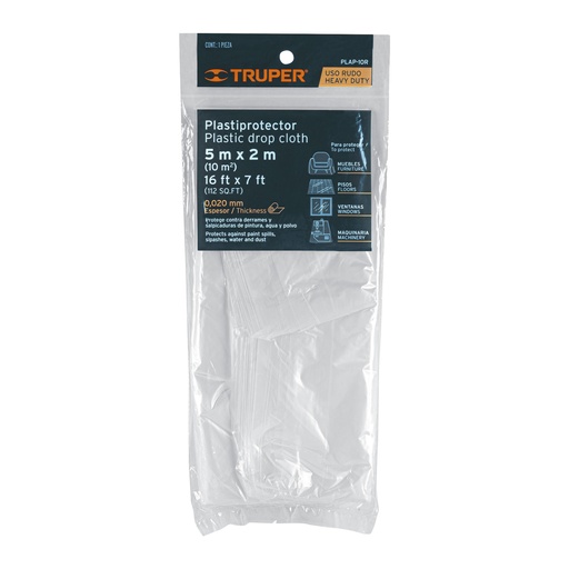 [11108-PLAP-10R] Plastiprotector 5 x 2 m, uso rudo, Truper, 