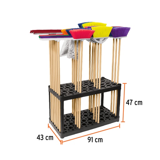 [55863-R-ES] Rack de plástico para escobas, Truper, 