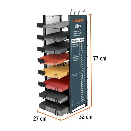 [50208-R-LIJ] Rack para lijas, Truper, 