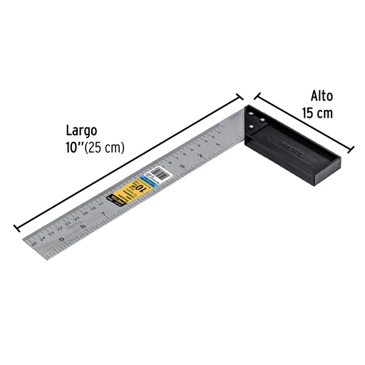 [26088-EC-10P] Escuadra 10' para carpintero, Pretul, 