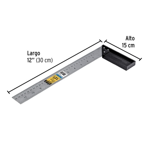 [26089-EC-12P] Escuadra 12' para carpintero, Pretul, 
