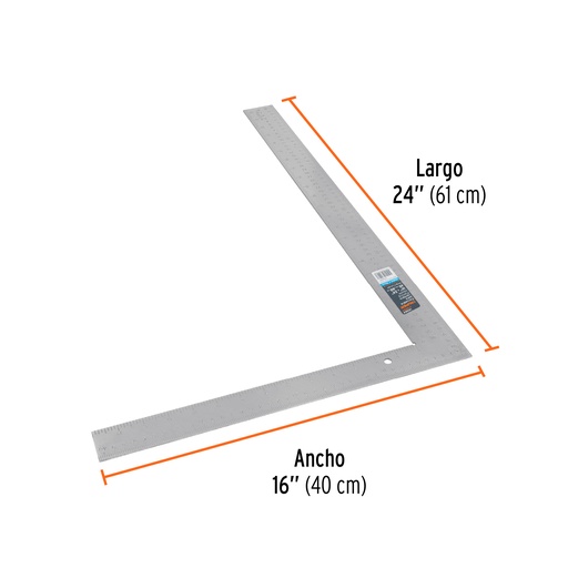[14384-E-16X24] Escuadra 16'x24' de acero para cantero, Truper, 