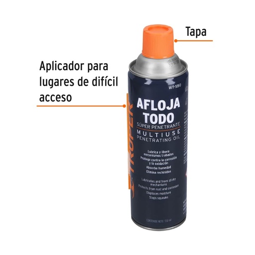 [13472-WT-550] Lubricante multiusos en aerosol, 550ml (19oz), TRUPER, 